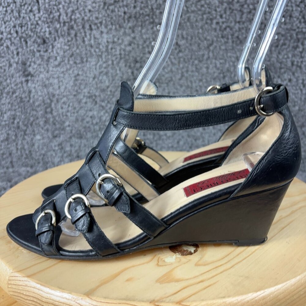 Bruno Ricci for Diane B Wedge Heel Sandals Womens Size 7.5 Leather Made in Italy